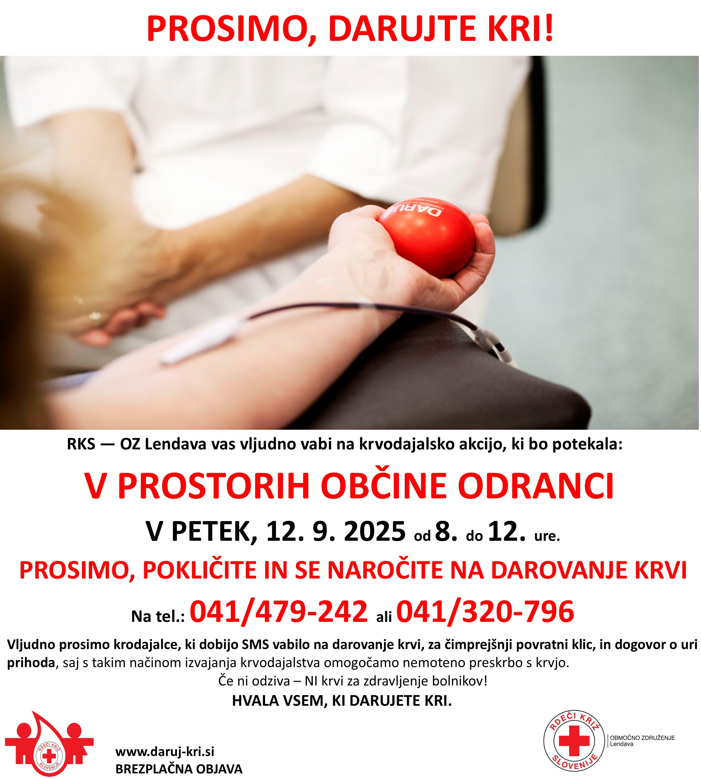RKS OZ LENDAVA KA ODRANCI V OBČINI ODRANCI PETEK 12 SEPTEMBER 2025  NAJAVA (002)